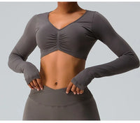 SEAMLESS CROP TOP [LONG-SLEEVE CROPPED SHIRT]